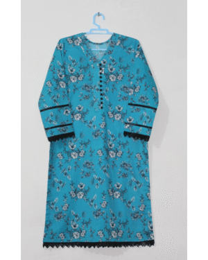Bana Dora Teal Blue Floral Stitched 2-Piece All-Over Printed Lawn Suit