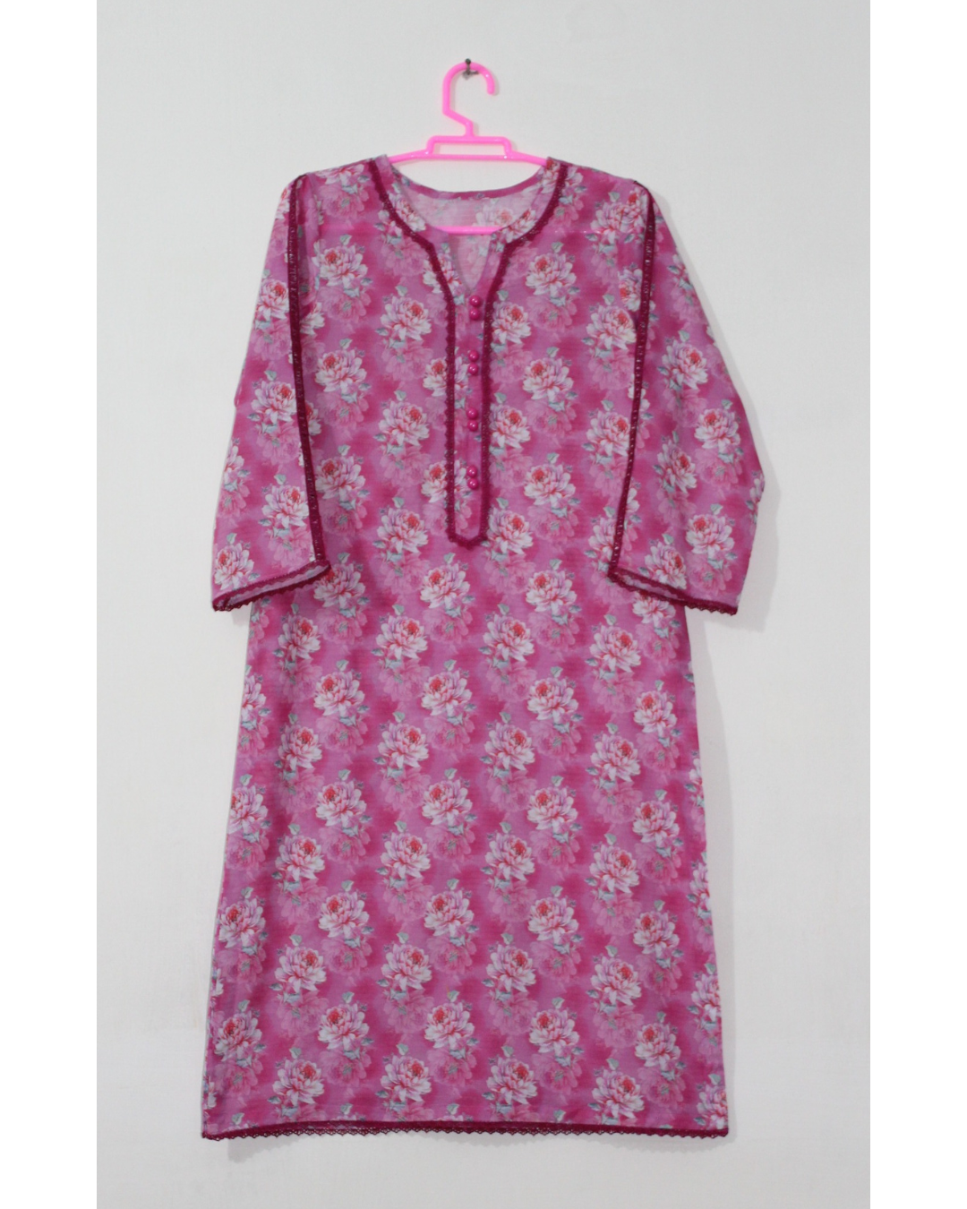 Bana Dora Vibrant Pink Floral Stitched 2-Piece All-Over Printed Lawn Suit