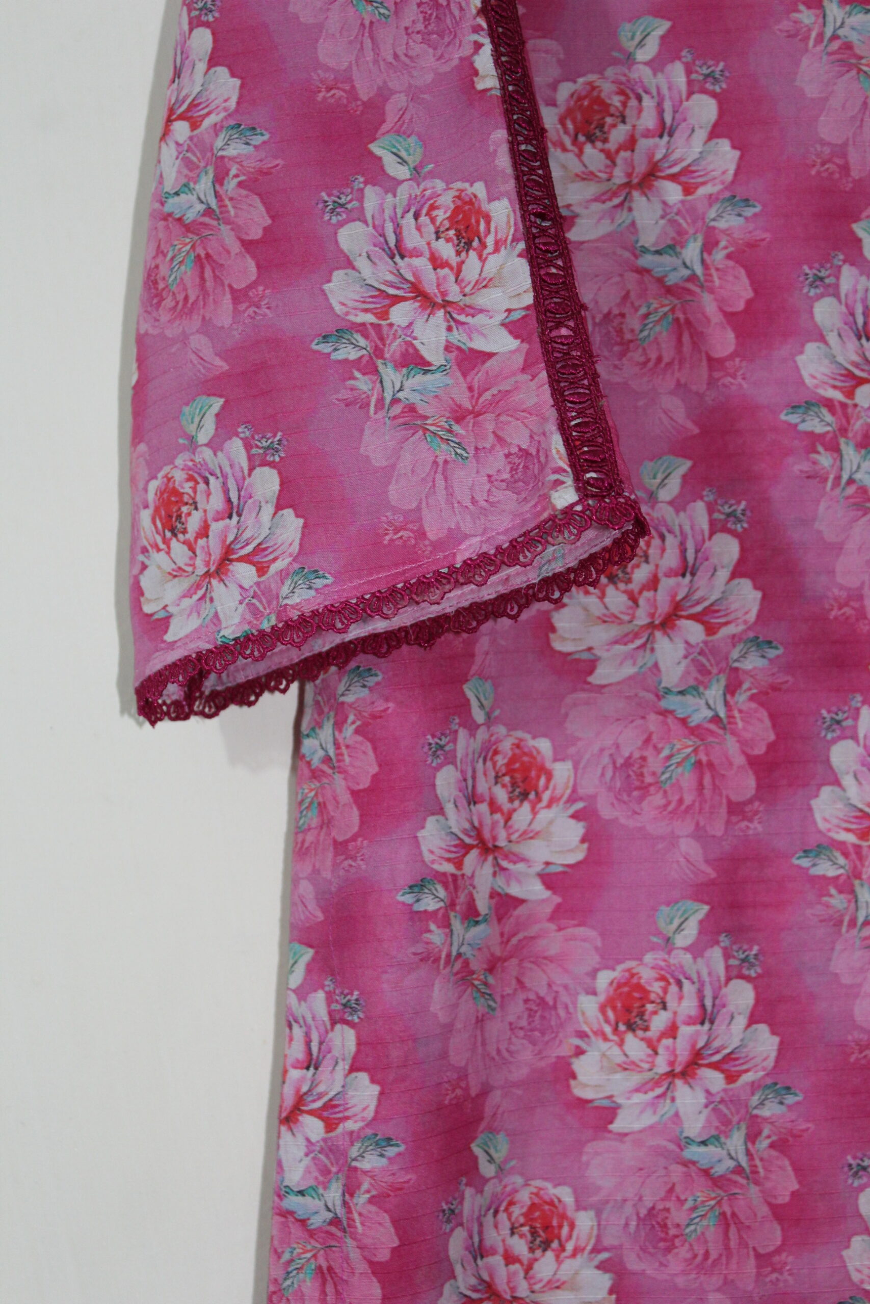 Bana Dora Vibrant Pink Floral Stitched 2-Piece All-Over Printed Lawn Suit - Image 2