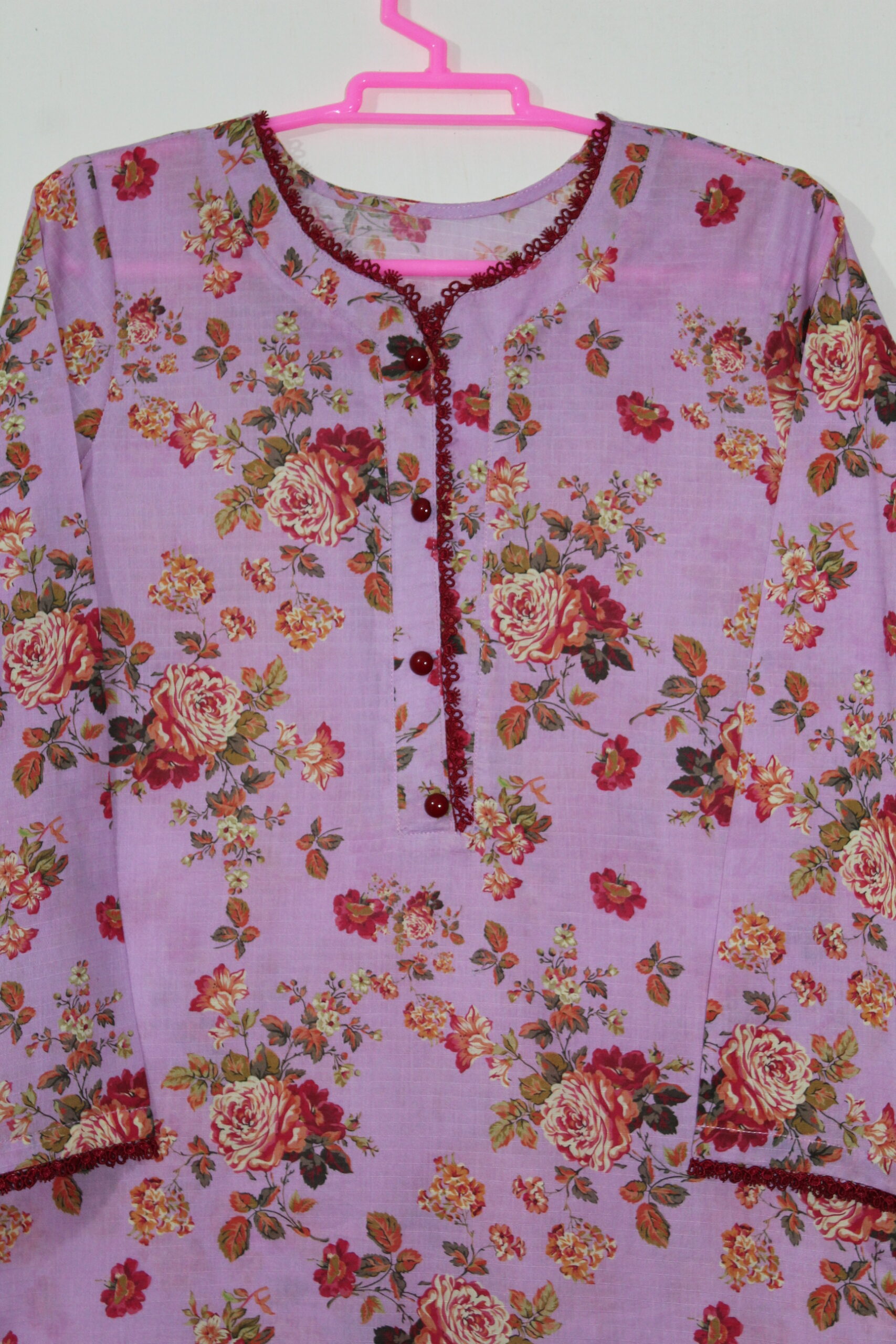 Bana Dora Taffy Pink Floral Stitched 2-Piece All-Over Printed Lawn Suit - Image 3