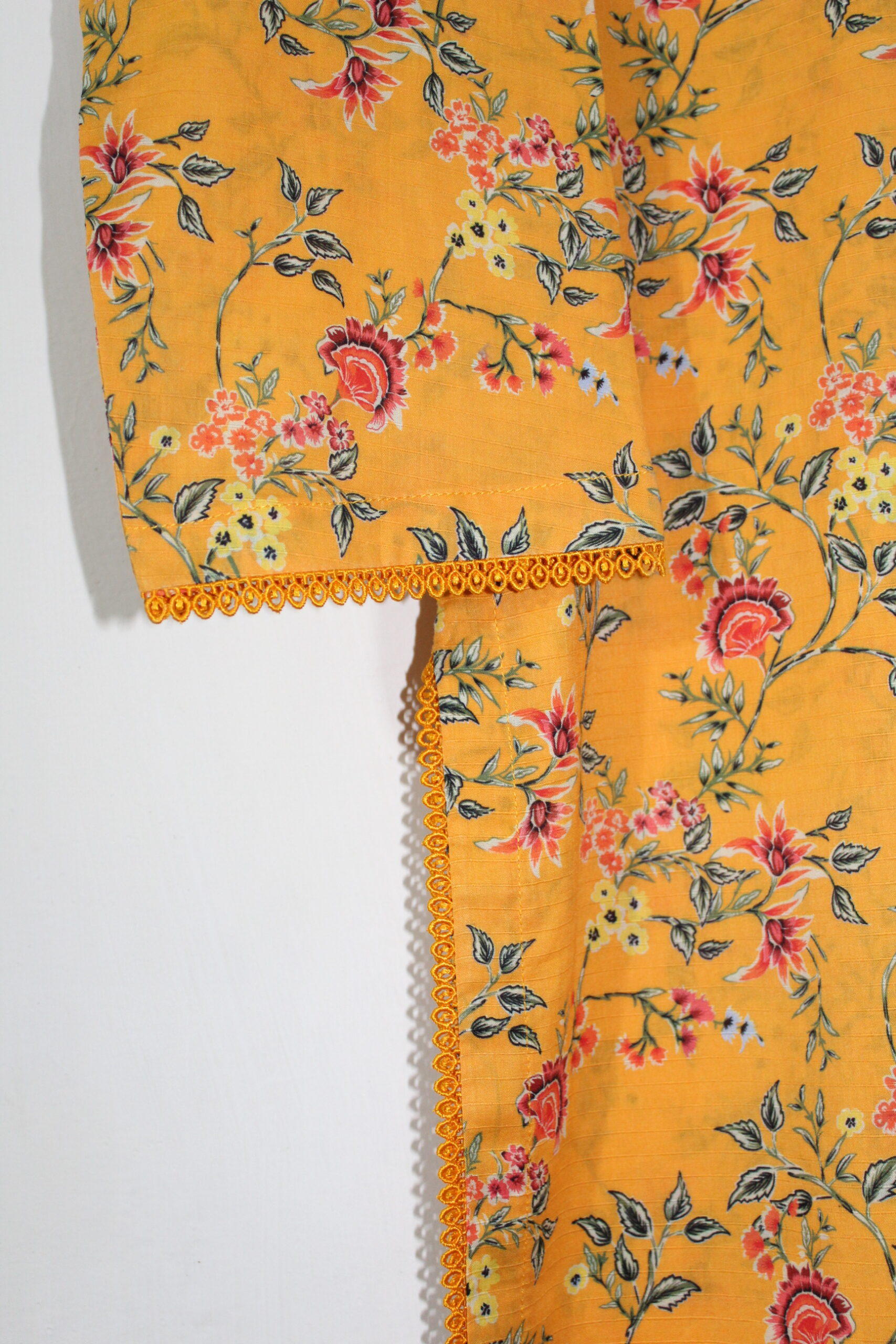 Bana Dora Yellow Floral Stitched 2-Piece All-Over Printed Lawn Suit - Image 2