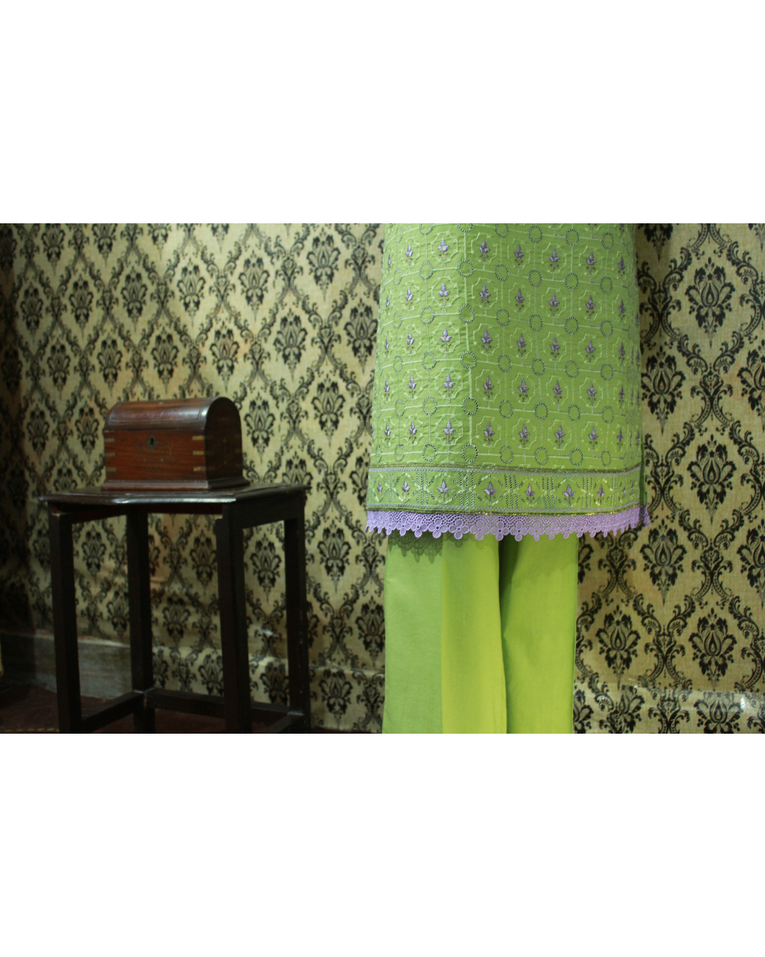Pastel Green Embroidered Lawn 2-Piece Stitched Suit with Pant Trouser - Image 3