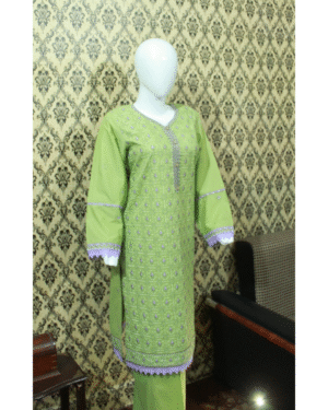 Pastel Green Embroidered Lawn 2-Piece Stitched Suit with Pant Trouser