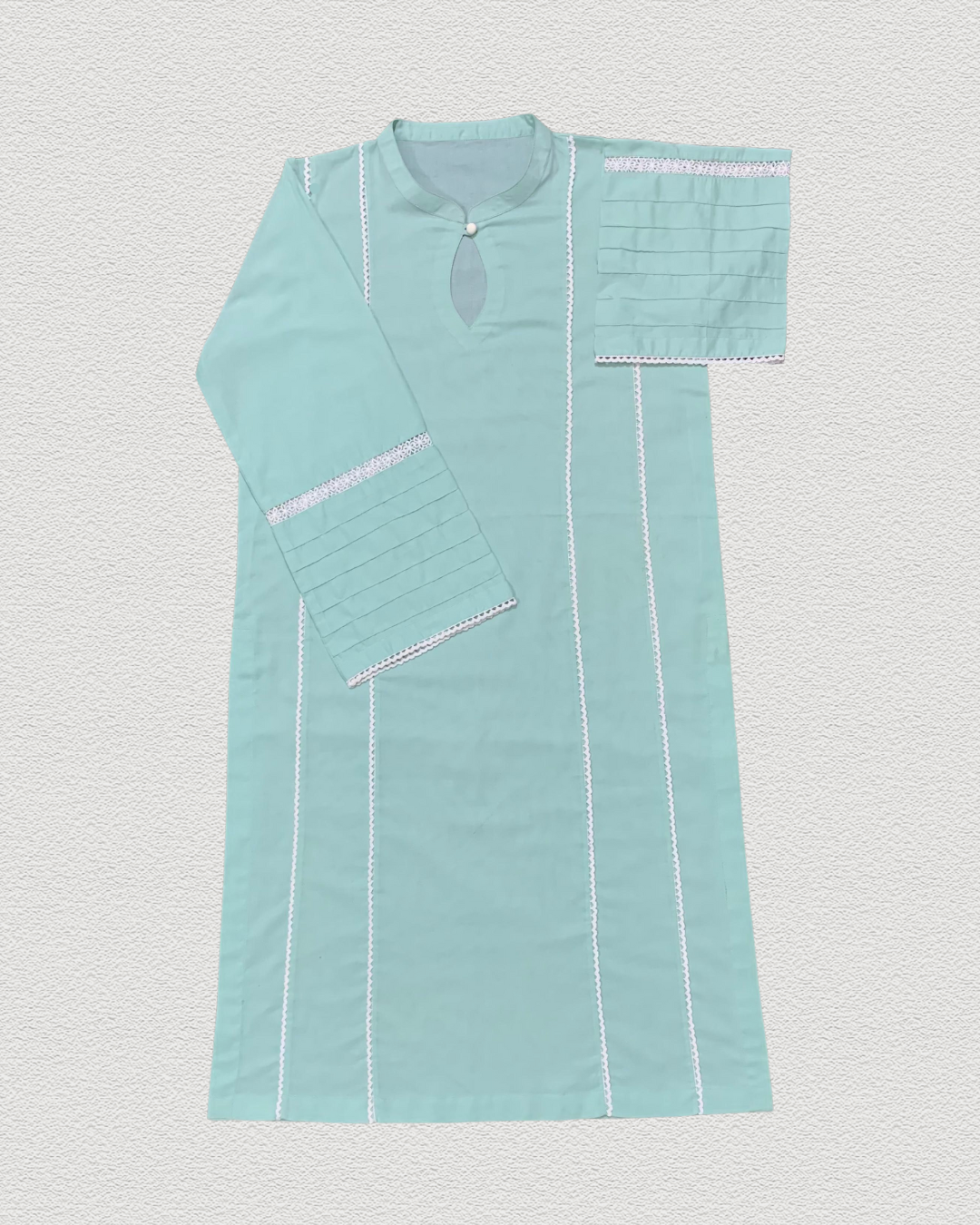 Serene Mint Green 2-Piece Stitched Solid Lawn Dress with Pant Trouser