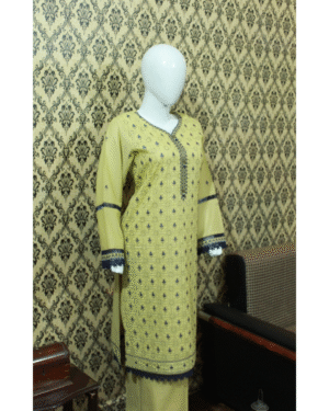 Soft Green Embroidered Lawn 2-Piece Stitched Suit with Pant Trouser