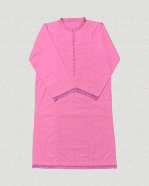 Vibrant Pink 2-Piece Stitched Solid Lawn Dress with Pant Trouser