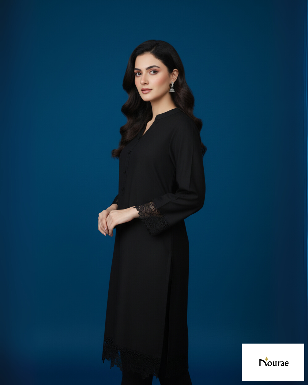 Black Cotton Silk 2-Piece Set - Image 4