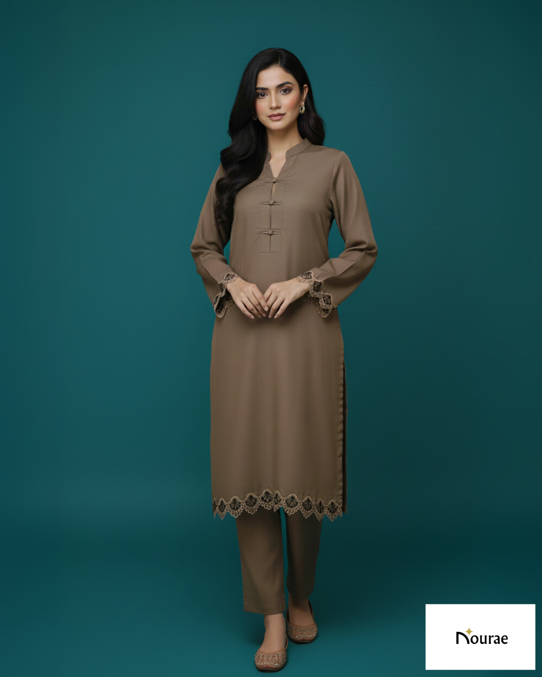 Brown cotton silk 1