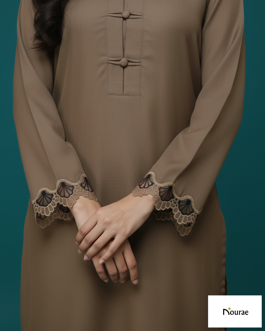 Brown Cotton Silk 2-Piece Set - Image 2