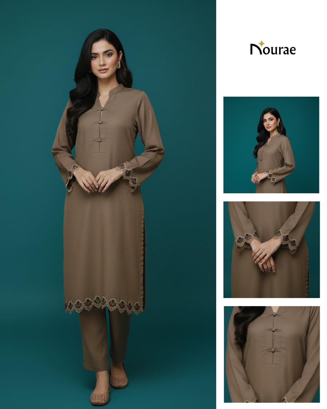 Brown Cotton Silk 2-Piece Set - Image 4