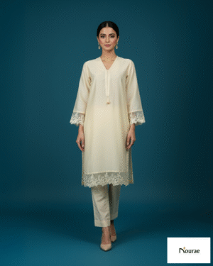 Off-White Cotton Silk 2-Piece Set