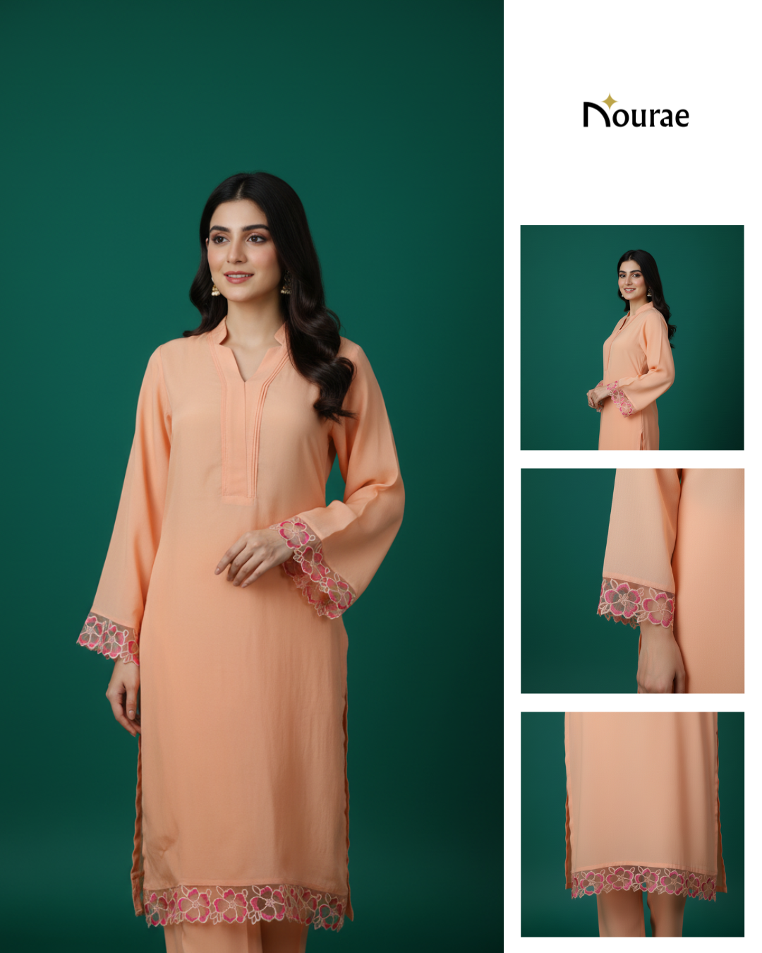 Coral Cotton Silk 2-Piece Set - Image 5