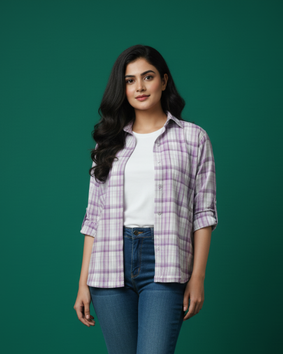 Purple Reign: The Effortless Plaid Cotton Shirt - Image 2