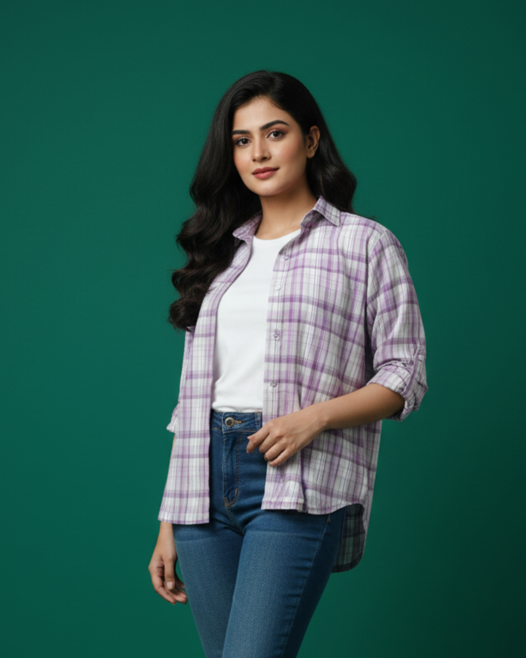 Purple Reign: The Effortless Plaid Cotton Shirt - Image 3