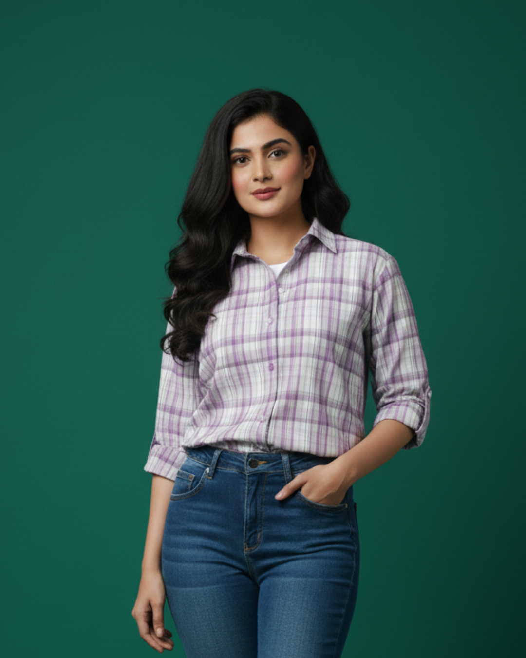 Purple Reign: The Effortless Plaid Cotton Shirt - Image 4